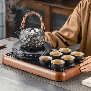 银冰裂纹电陶炉煮茶壶家用高档防烫烧水壶功夫泡茶壶茶杯2026新款