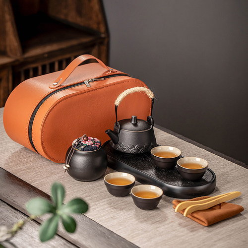匠序旅行茶具套装一壶四杯快客杯