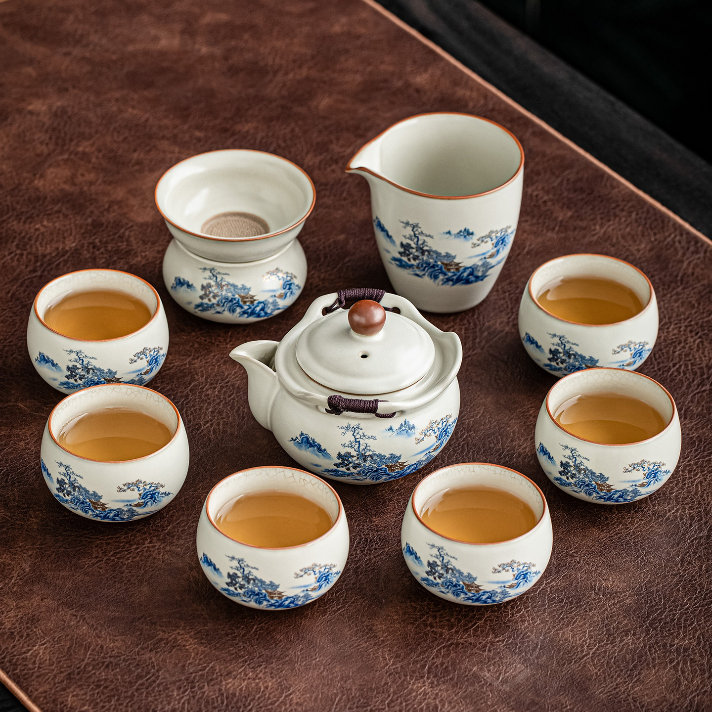 汝窑山水手抓壶功夫茶具套装家用防烫泡茶壶茶杯办公喝茶2026新款,餐饮具,功夫茶具,淘宝优惠券,粉丝福利购,淘宝优惠卷