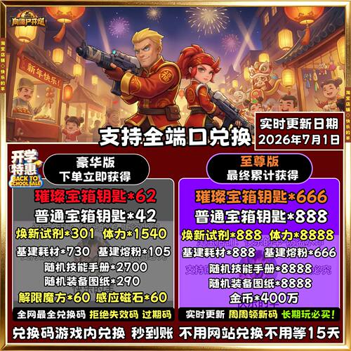 向僵尸开炮兑换码CDK◇拍1件发全套礼包码至尊版享持续领取奖励