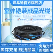 成品光缆GYXTW国标电信级2芯4芯8芯12芯架空地埋免熔接单模户外室内外光钎跳线 室外铠装 烽易通 成品光纤线