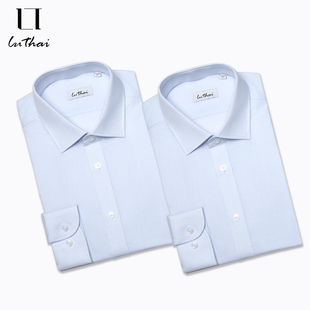 时尚 长袖 提花衬衫 男士 衬衣百搭 抗皱物理免烫常规款 鲁泰25春秋新款