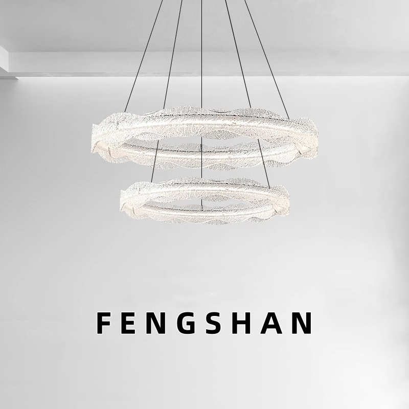 意式海浪流光客厅吊灯led意式轻奢高级感环形树脂大厅主灯餐厅灯