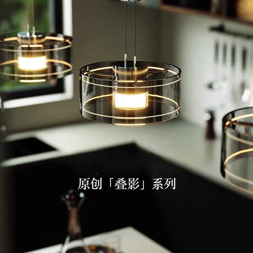 意式轻奢玻璃升降餐厅吊灯