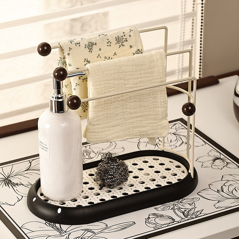 厨房中古风抹布架洗洁精置物架台面水槽海绵沥水架洗碗布收纳挂架,厨房/烹饪用具,抹布架/厨房清洁收纳架,淘宝优惠券,粉丝福利购,淘宝优惠卷
