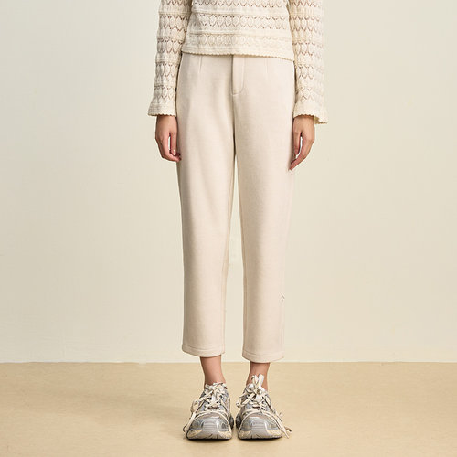 SOMSOM/索玛冬季新品纯色简约百搭直筒通勤休闲裤