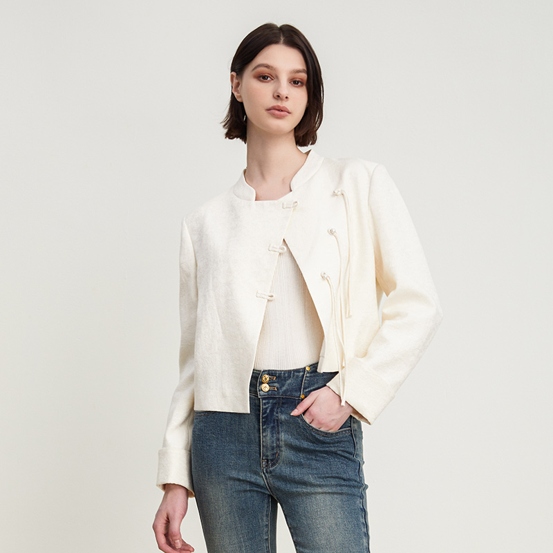 SOMSOM/索玛秋季新款短款外套新中式长袖上衣女气质高级感