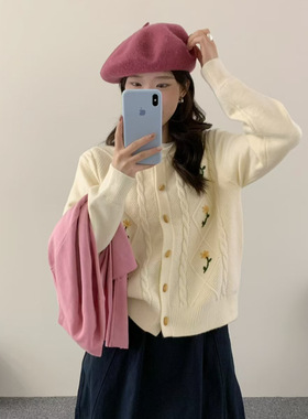 苏珊 温柔风毛衣开衫女2025秋冬新款韩系甜美软糯百搭外套27353