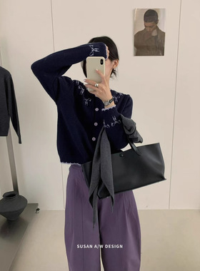 苏珊 2025年韩系圆领毛针织衫秋冬新款外搭宽松毛衣上衣女26779