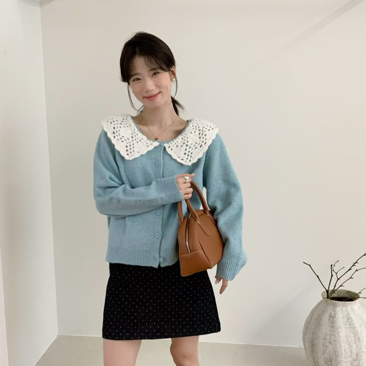 苏珊 韩系小香风娃娃领毛衣女秋冬小个子宽松针织蝴蝶结上衣8108,女装/女士精品,毛衣,淘宝优惠券,粉丝福利购,淘宝优惠卷