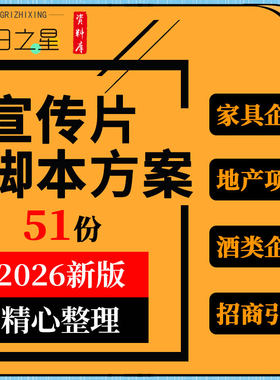地产项目家具酒类企业节能环保门窗公司医院宣传片脚本文案合同