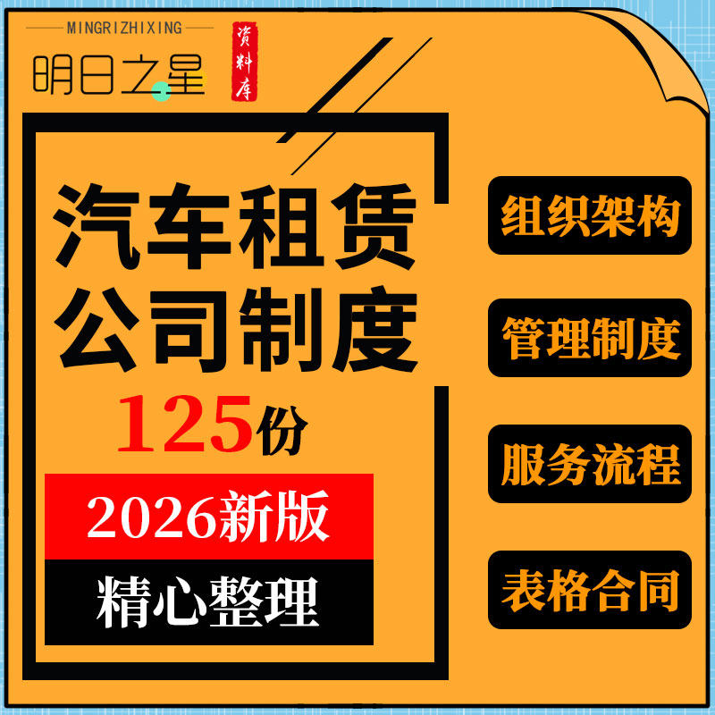 汽车租赁公司组织结构经营服务方案管理制度工作流程行业分析报告
