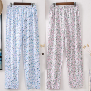 长裤 奶奶纯棉家居裤 加肥大码 女夏款 200斤老太太全棉睡裤 老人秋装