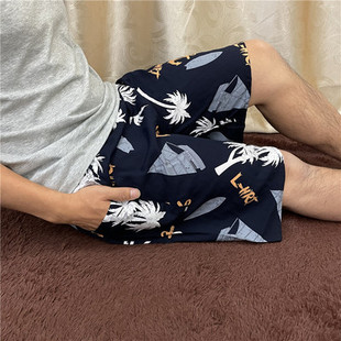 休闲爸爸夏季 薄款 外穿睡裤 纯棉绸爷爷阔腿五分裤 舒适 男士 老人短裤