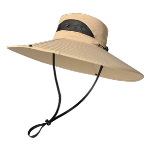 渔夫帽男大帽檐夏季户外钓鱼遮阳帽防晒紫外线出游帽子大檐太阳帽