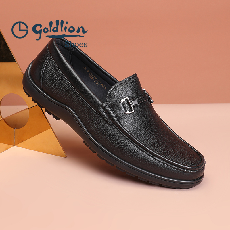 金利来男鞋一脚蹬豆豆鞋羊皮