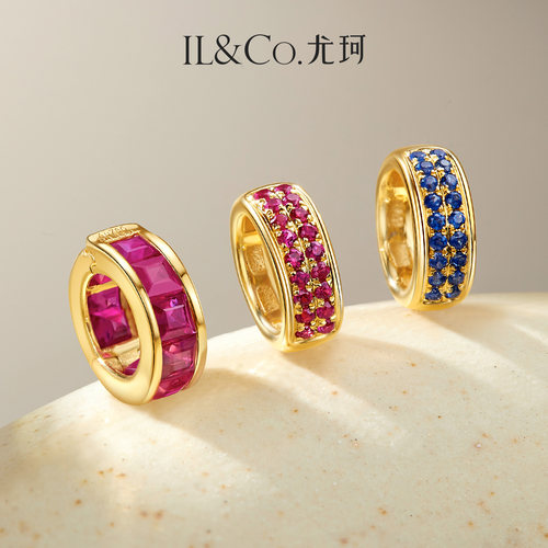 ILCO尤珂 18K金红宝石吊坠宝石彩宝镶嵌路路通颈饰时尚轻奢复古女