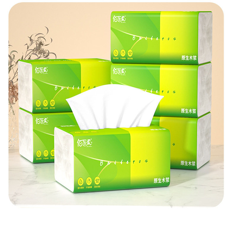 佰乐柔6层抽取式抽纸30包装客厅卫生间湿水不易破面巾纸