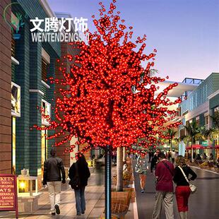 仿真桃花树灯樱花树灯婚庆装饰花树彩灯景观工程防水LED发光树灯