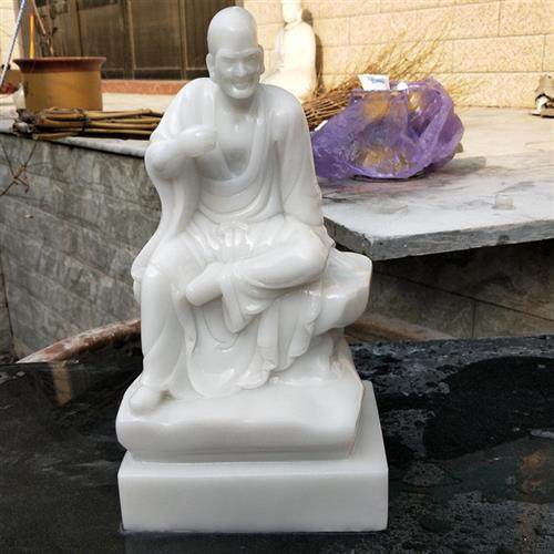 十八罗汉佛像降龙罗汉汉白玉仿古石雕工艺品寺庙供奉佛像摆件