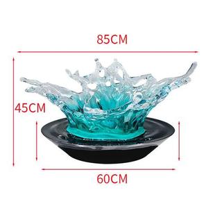 透明树脂落地水花雕塑摆件别墅酒店售楼处样板间水滴吊饰软装 饰品