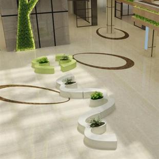 玻璃钢休闲椅卡通M字母坐凳简约商场花盆座椅户外广场休息等候椅