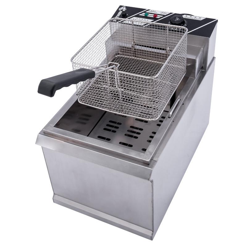 商用电炸炉大容量单缸单筛小吃油炸锅多功能油条薯条炸鸡摆摊设备