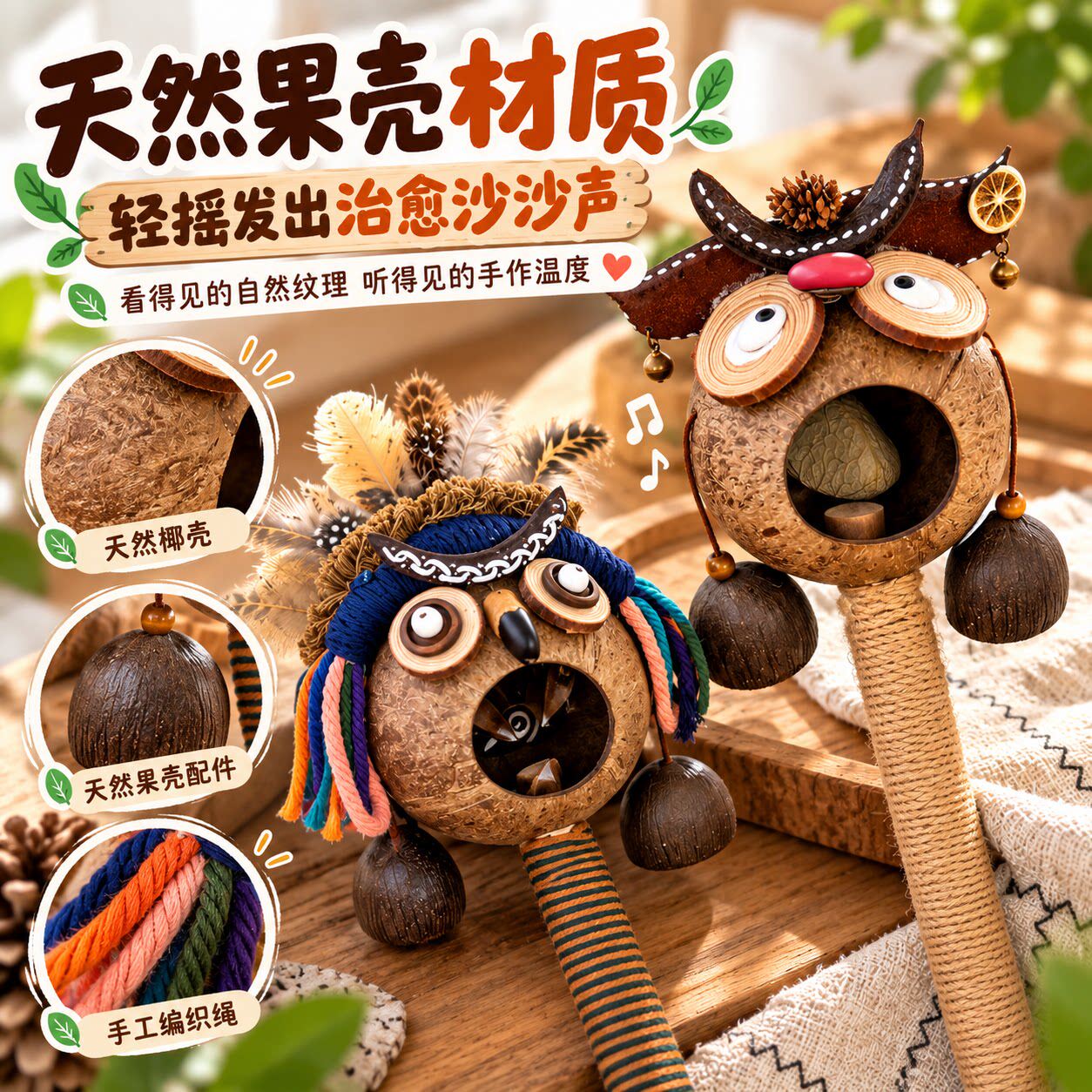 大祭司丑萌酋长权杖果壳创意玩具手工制作礼物送朋友云南特产礼物