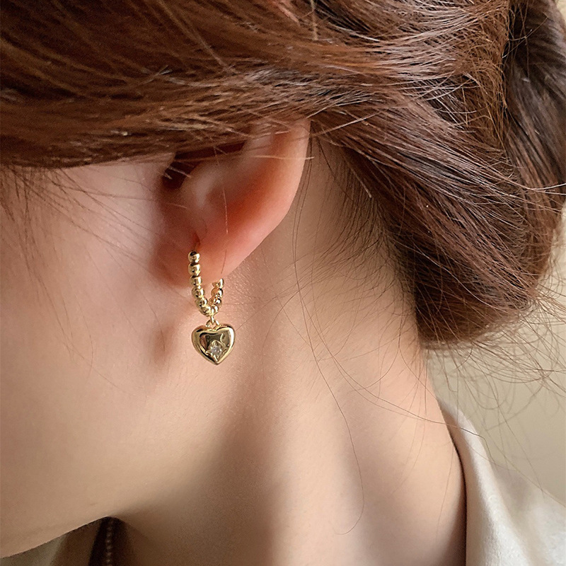 甜酷爱心耳坠耳环女韩版