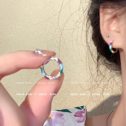 彩色滴釉耳圈耳srrmhyn