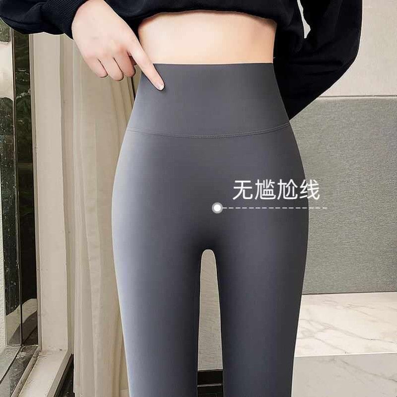 25春秋ins弹力鲨鱼裤打底裤九分紧身健美瑜伽裤黑色无痕外穿女