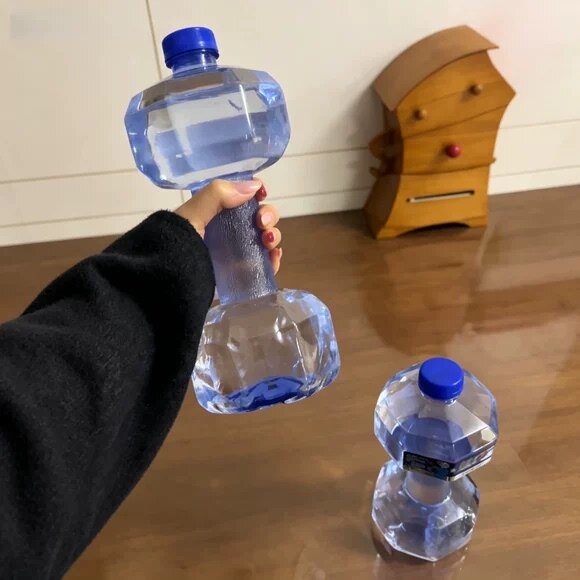 哑铃水壶户外便携式男女运动健身注水塑料壶可调节重量大容量水杯
