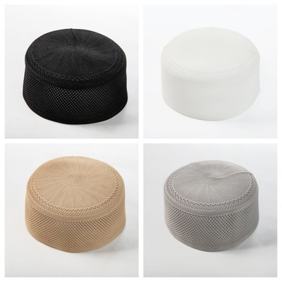回族男夏季透气网眼平顶帽