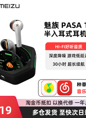 PANDAER魅族PASA游戏耳机1s真无线蓝牙音乐运动21半入耳低延迟20