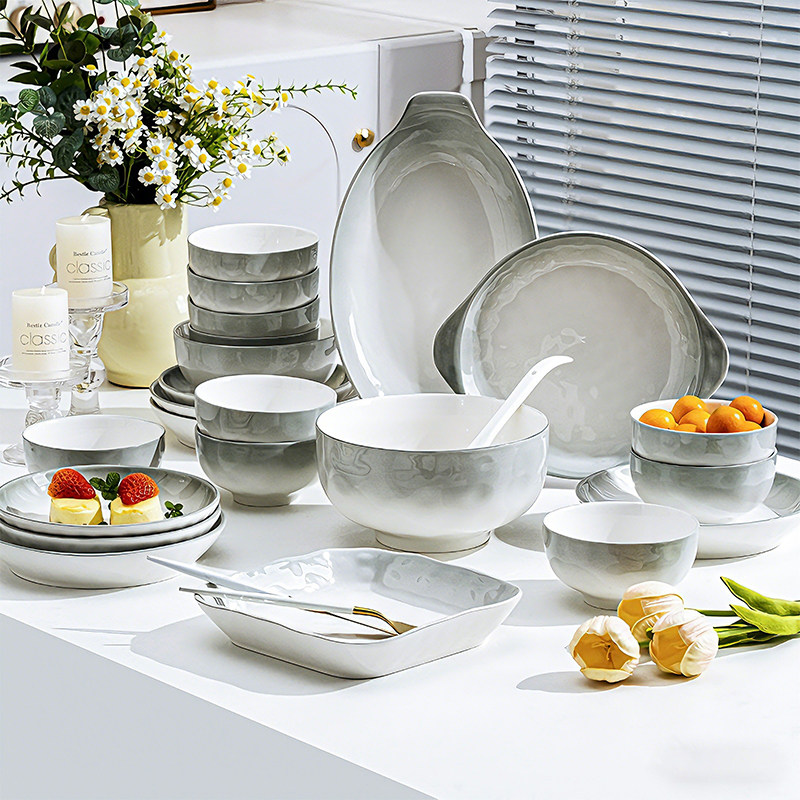 碗盘套装家用2026新款高颜值乔迁送礼釉下彩餐具套装高级碗碟碗具