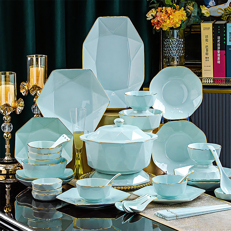 碗碟套装家用2026新款高级感碗盘筷景德镇釉下彩陶瓷乔迁餐具套装,餐饮具,碗,淘宝优惠券,粉丝福利购,淘宝优惠卷