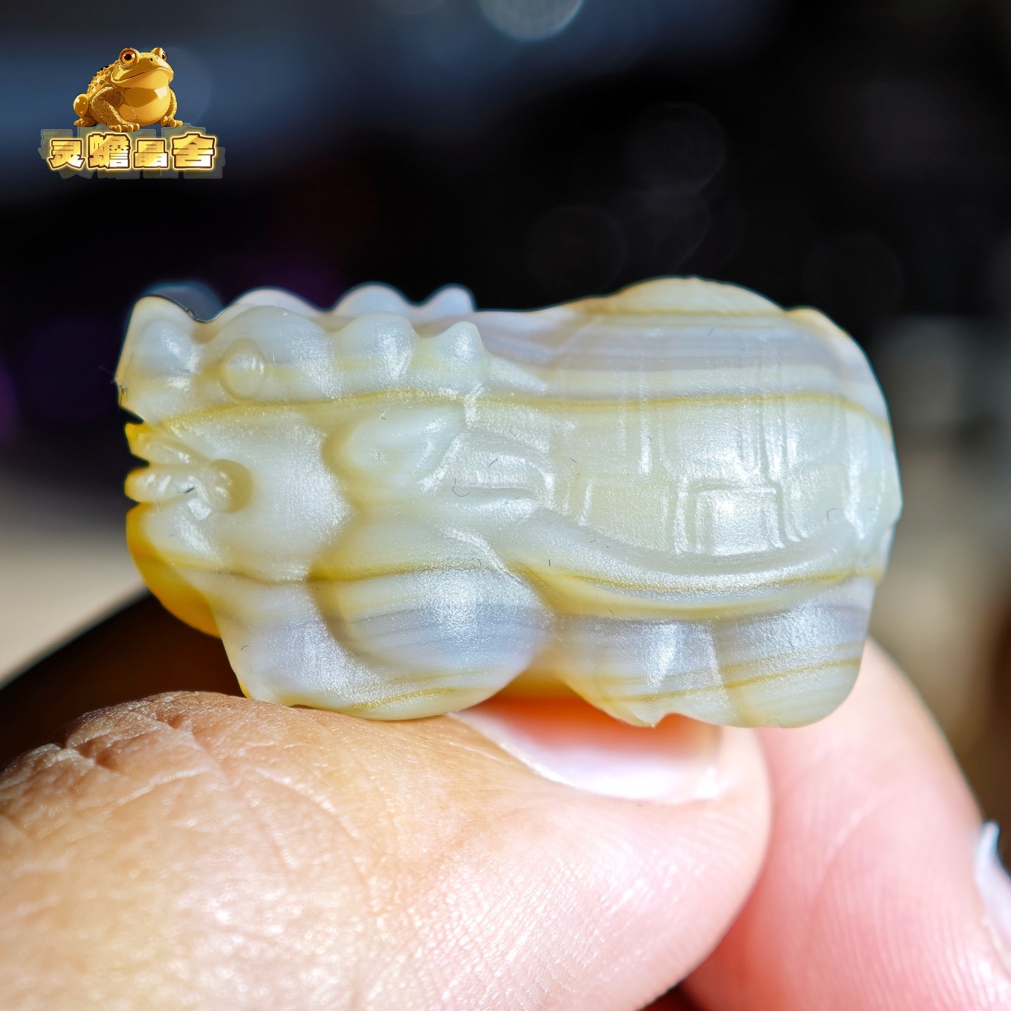 灵蟾晶舍｜招财镇宅龙龟手把件 玛瑙雕刻件 摆件