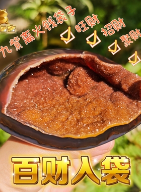 灵蟾晶舍Ｉ百财入袋Ｉ天然稀有红软糖水晶钱袋九紫离火旺财170