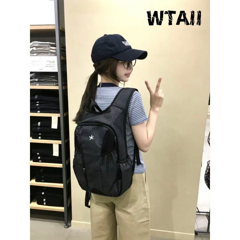 WTAII韩国新款户外轻便休闲复古大容量包帅气背包耐脏双肩包