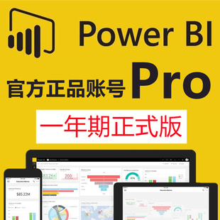 Power BI数据可视化powerbi pro版一年期订阅账号 送全套视频教程