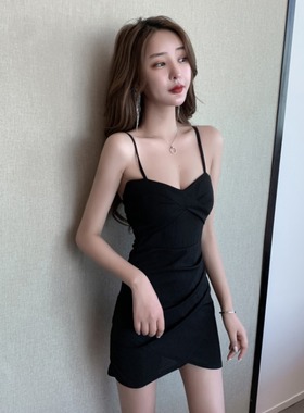 夜场工作服时尚修身显瘦气质小个子包臀短裙夜总会吊带性感连衣裙