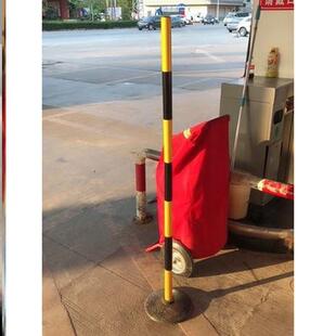 加油站停车防逃杆排队引导杆禁烟熄火提示警示杆防跑单挡车stop杆