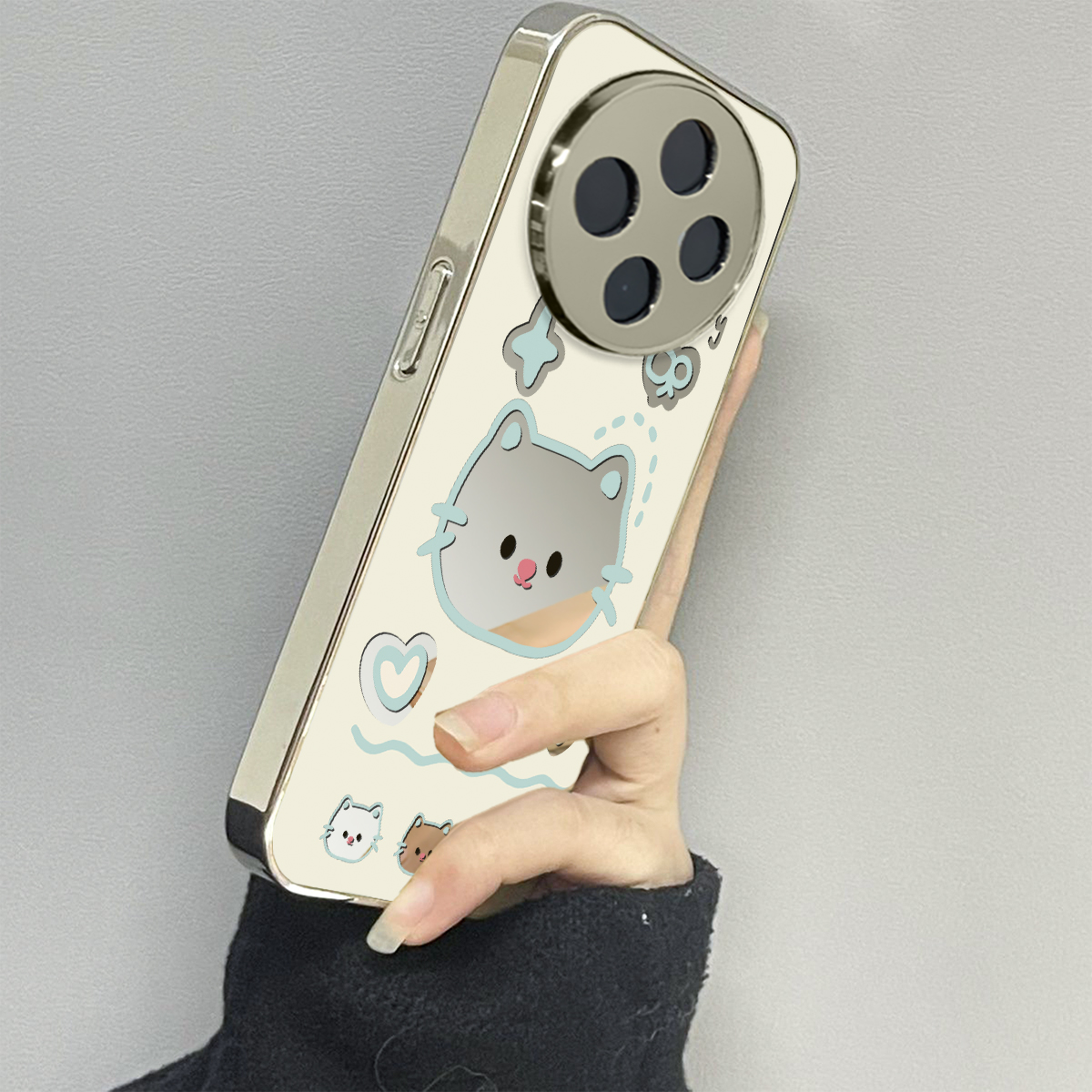 适用vivoy300pro手机壳可爱镜面