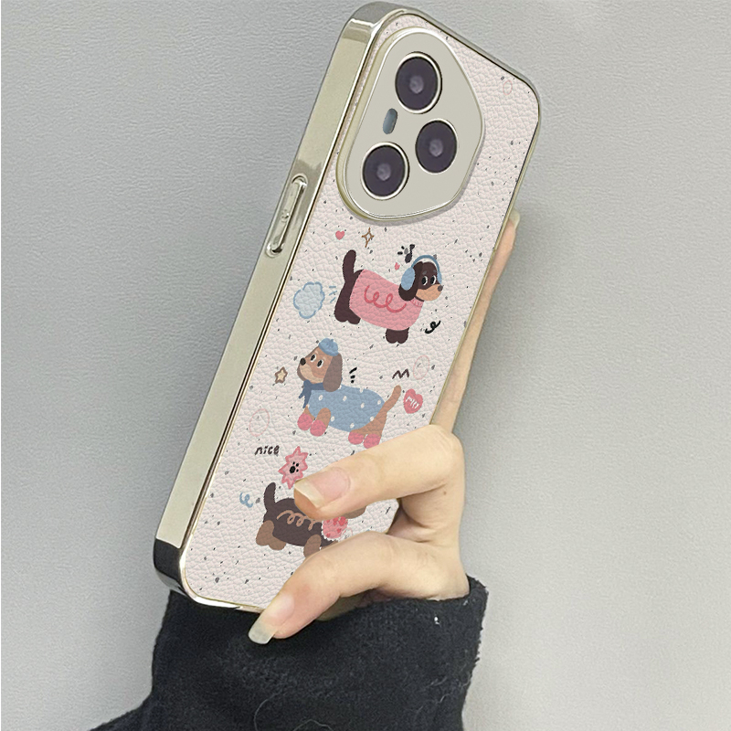 耳机小狗适用荣耀400手机壳honor300新款200男90gt80女款100pro情侣60se魔术maigc6x40x50i+x60套4magic7pro5