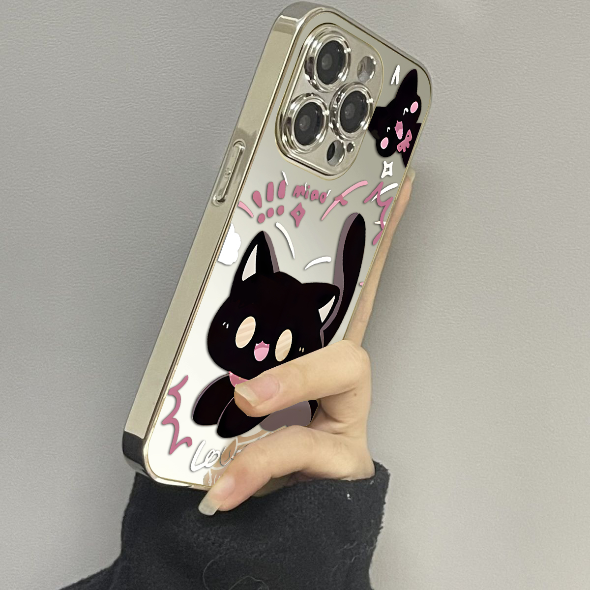 opporeno12镜面卡通手机壳