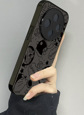 黑色哆啦适用oppoa5pro手机壳a3a2新款a1a55a56a57a58a72a93防摔a53s男一加ace5女款2v13情侣oneplus12套11