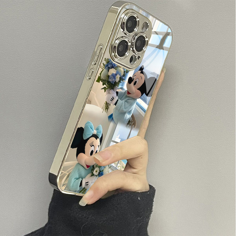 米奇米妮适用苹果16promax手机壳iPhone15pro新款14防摔13玻璃12男11xsmax女款iphonexr情侣3se2套x78plus