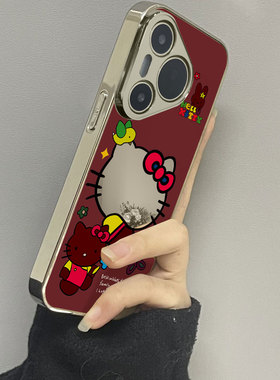 红色kt猫适用华为pura70ultra手机壳mate60pro+50新款40epro镜面p70防摔p60art软壳p50e男p40女款30por情侣套