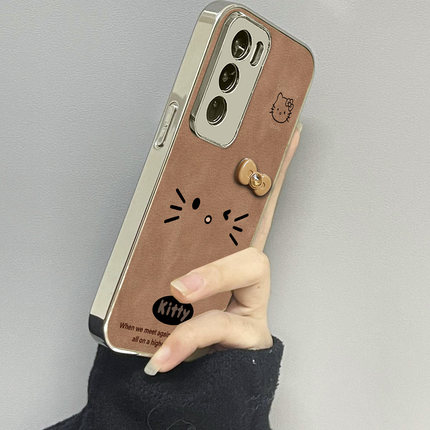 简约kt猫适用opporeno13手机壳reno12新款11oppofindx8x6x7ultra6防摔5k10pro+9男8女款7情侣3k12x套oppok9s