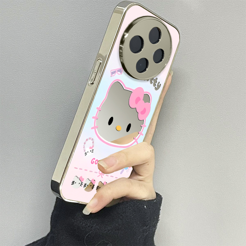 镜面KT猫适用vivoy200i手机壳y300pro新款y78+镜面y100防摔vivoy53s77e男y76s女款vivoy73s70s情侣y52st1x